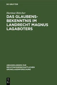 Das Glaubensbekenntnis im Landrecht Magnus Lagaboters_cover