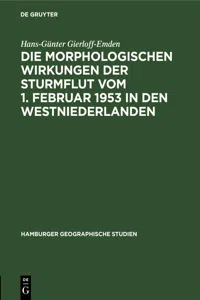 Die morphologischen Wirkungen der Sturmflut vom 1. Februar 1953 in den Westniederlanden_cover