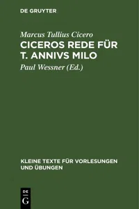 Ciceros Rede für T. Annivs Milo_cover