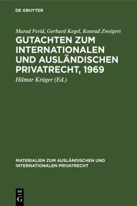 Gutachten zum Internationalen und Ausländischen Privatrecht, 1969_cover