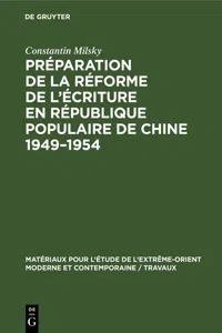 Préparation de la réforme de l'écriture en République Populaire de Chine 1949–1954_cover