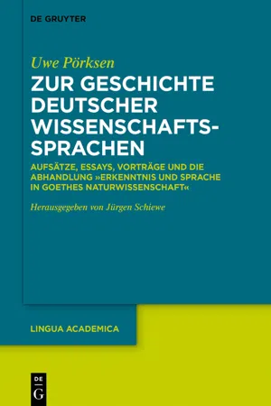 Zur Geschichte deutscher Wissenschaftssprachen