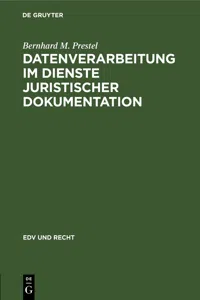 Datenverarbeitung im Dienste juristischer Dokumentation_cover