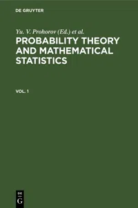 Probability Theory and Mathematical Statistics. Vol. 1_cover