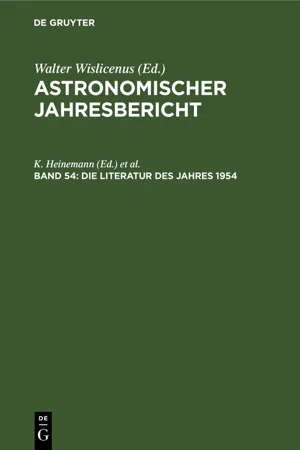 Die Literatur des Jahres 1954