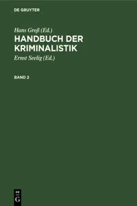 Handbuch der Kriminalistik. Band 2_cover