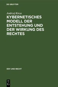 Kybernetisches Modell der Entstehung und der Wirkung des Rechtes_cover