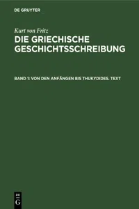 Von den Anfängen bis Thukydides. Text_cover