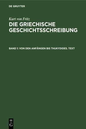 Von den Anfängen bis Thukydides. Text