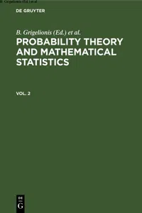 Probability Theory and Mathematical Statistics. Vol. 2_cover