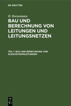 Bau und Berechnung von Gleichstromleitungen