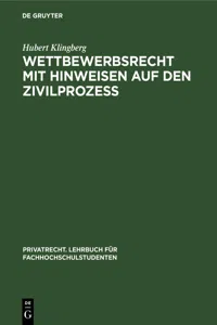 Wettbewerbsrecht mit Hinweisen auf den Zivilprozeß_cover