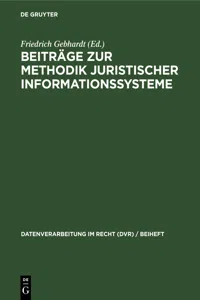 Beiträge zur Methodik juristischer Informationssysteme_cover