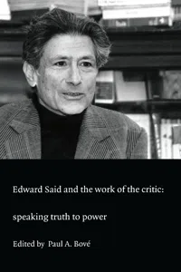 Edward Said and the Work of the Critic_cover
