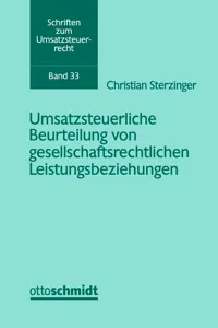 Umsatzsteuerliche Beurteilung von gesellschaftsrechtlichen Leistungsbeziehungen_cover