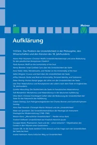 Aufklärung, Band 29: Das Problem der Unsterblichkeit in der Philosophie, den Wissenschaften und den Künsten des 18. Jahrhunderts_cover