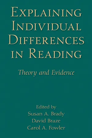 Explaining Individual Differences in Reading