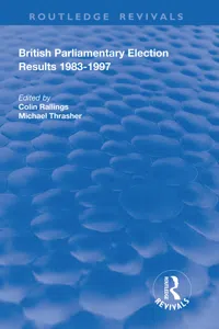 British Parliamentary Election Results 1983-1997_cover