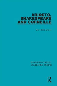 Ariosto, Shakespeare and Corneille_cover