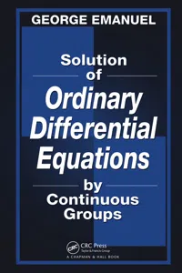 Solution of Ordinary Differential Equations by Continuous Groups_cover