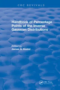 Handbook of Percentage Points of the Inverse Gaussian Distributions_cover