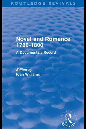 Novel and Romance 1700-1800 (Routledge Revivals)