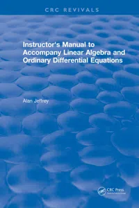 Instructors Manual to Accompany Linear Algebra and Ordinary Differential Equations_cover