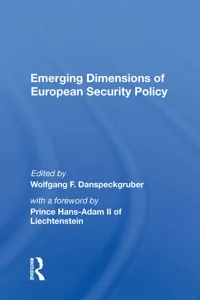Emerging Dimensions of European Security Policy_cover