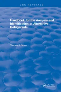 Handbook for the Analysis and Identification of Alternative Refrigerants_cover