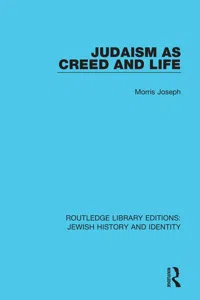 Judaism as Creed and Life_cover