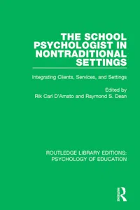 The School Psychologist in Nontraditional Settings_cover