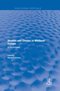 Routledge Revivals: Women and Gender in Medieval Europe_cover