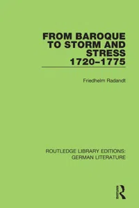 From Baroque to Storm and Stress 1720-1775_cover