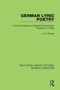 German Lyric Poetry_cover