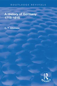 A History of Germany 1715-1815_cover