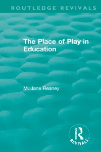 The Place of Play in Education_cover