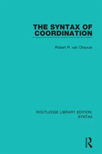 The Syntax of Coordination_cover