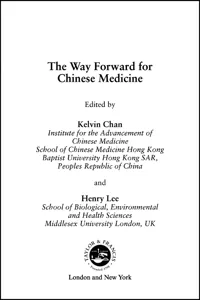 The Way Forward for Chinese Medicine_cover