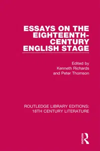 Essays on the Eighteenth-Century English Stage_cover