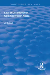 Law of Defamation in Commonwealth Africa_cover