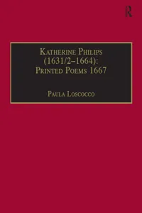 Katherine Philips: Printed Poems 1667_cover