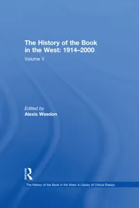 The History of the Book in the West: 1914–2000_cover