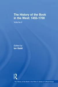 The History of the Book in the West: 1455–1700_cover