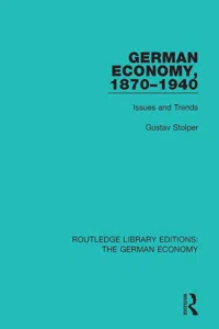 German Economy, 1870-1940_cover