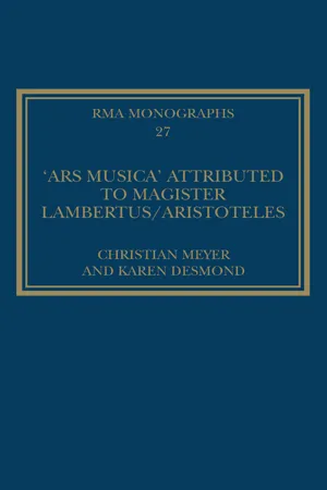 The 'Ars musica' Attributed to Magister Lambertus/Aristoteles