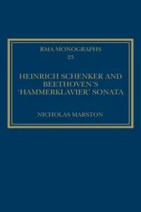 Heinrich Schenker and Beethoven's 'Hammerklavier' Sonata_cover