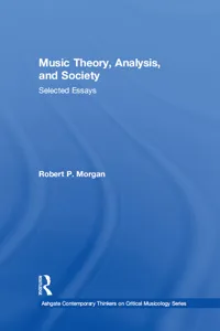 Music Theory, Analysis, and Society_cover