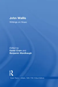 John Wallis: Writings on Music_cover