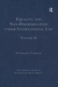 Equality and Non-Discrimination under International Law_cover