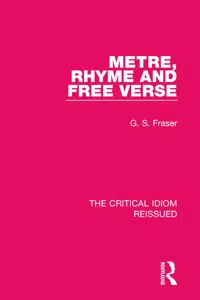 Metre, Rhyme and Free Verse_cover